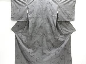 大特価品　未使用品　丸紋に花模様織り出し本場泥大島紬着物(7マルキ)